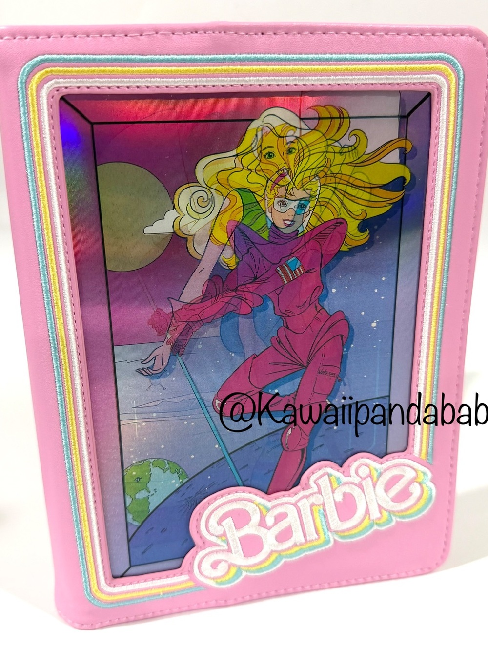 NWOT Loungefly X Barbie Lenticular Holographic Pink Retro Diary Journal Notebook